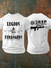 T-shirt à manches courtes imprimé de la Légion étrangère française pour homme